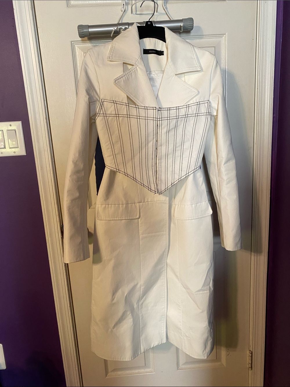 Ellery White Corset Trench Coat